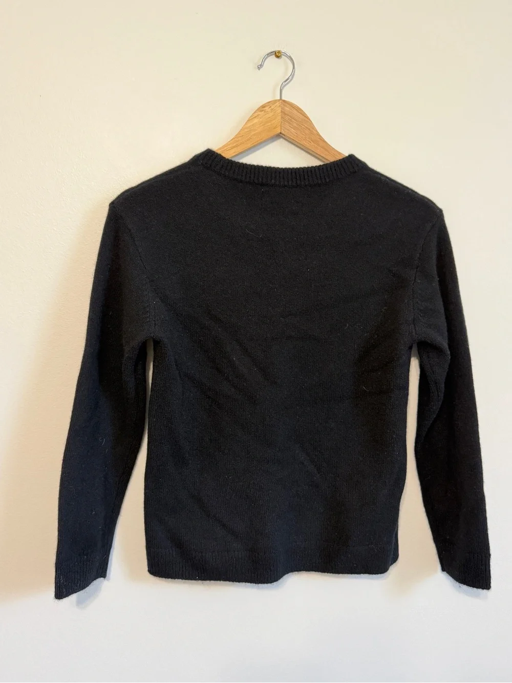 Zara Kid’s Cashmere Sweater Size 9-10 Years Black Crewneck Unisex